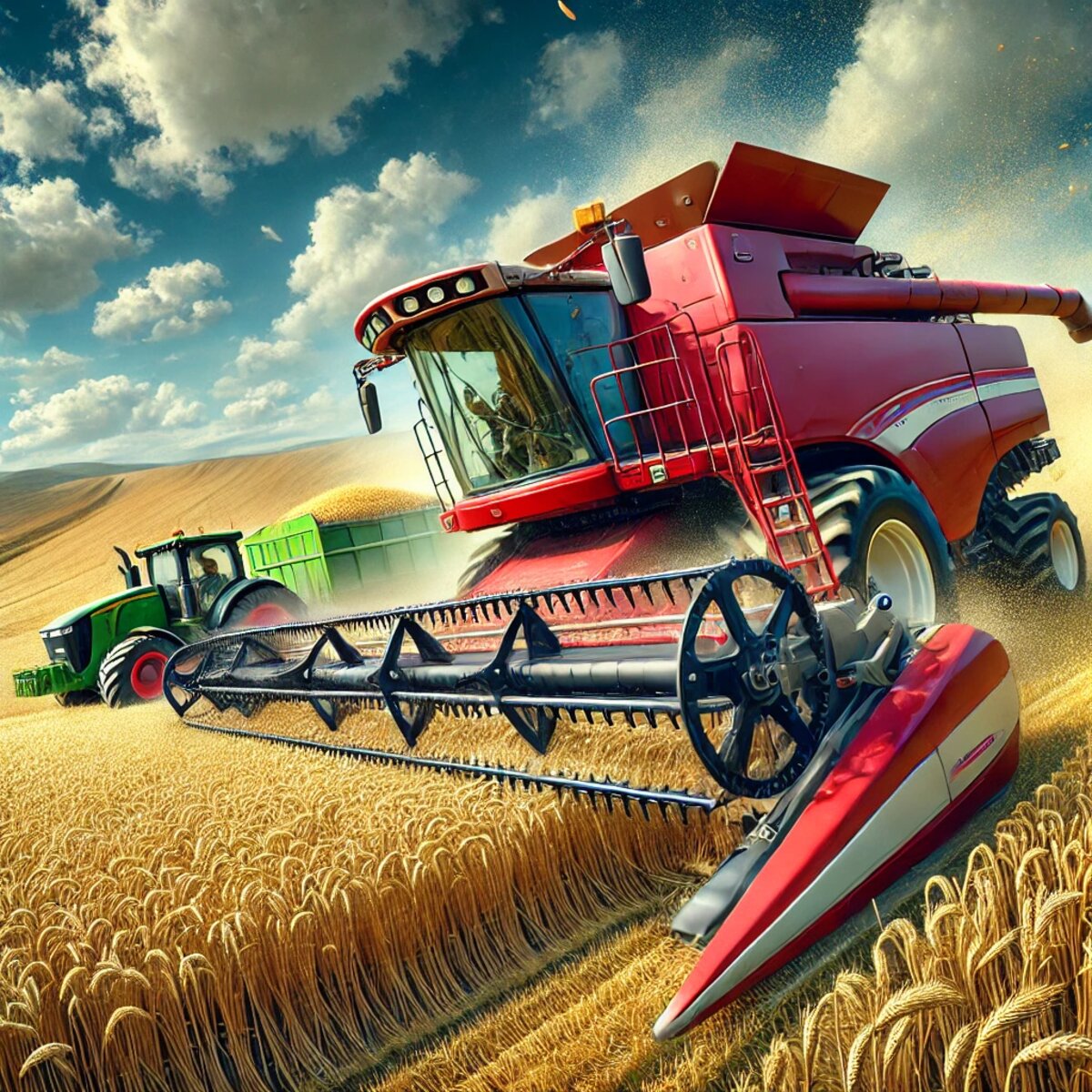Maquinaria agrícola moderna en el campo